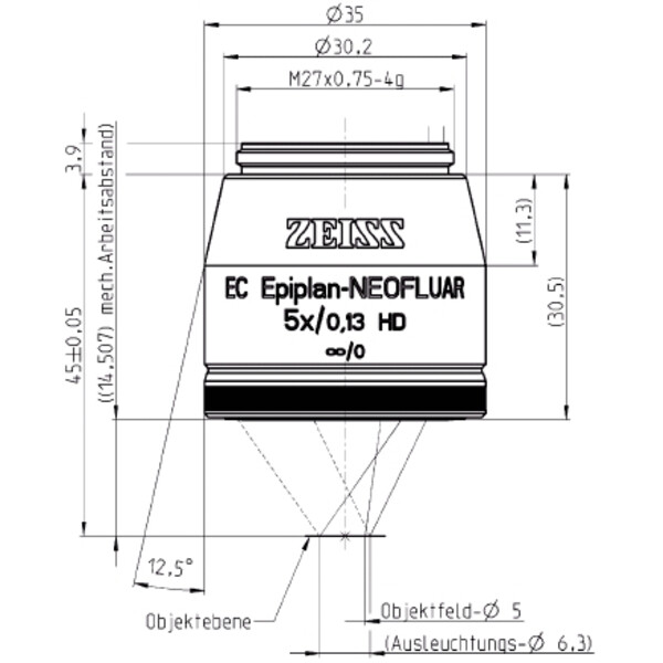 ZEISS Objektiv EC Epiplan-Neofluar 5x/0,13 HD wd=14,5mm