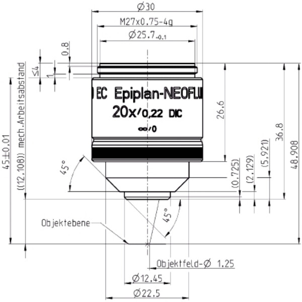 ZEISS Objektiv LD EC Epiplan-Neofluar 20x/0,22 DIC wd=12,1mm