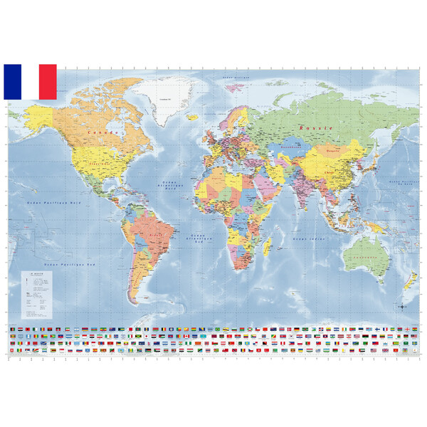 GeoMetro Weltkarte politisch (140 x 100 cm)
