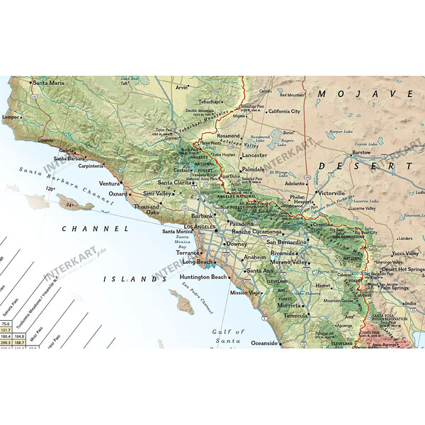 Carte régionale National Geographic Pacific Crest Trail (46 x 122 cm)