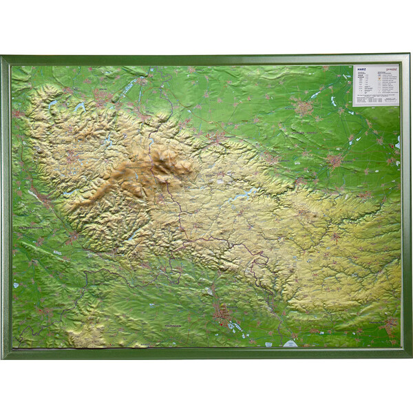 Georelief Carte en relief du Harz en 3D (77 x 57 cm)