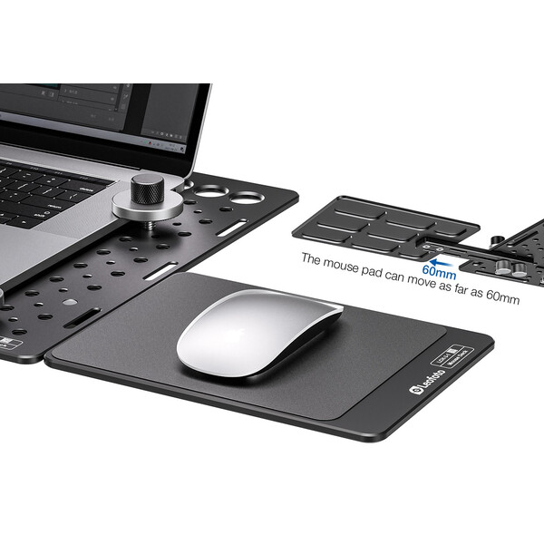 Leofoto LCH-3 Kit Laptophalterung mit Mousepad und Becherhalter