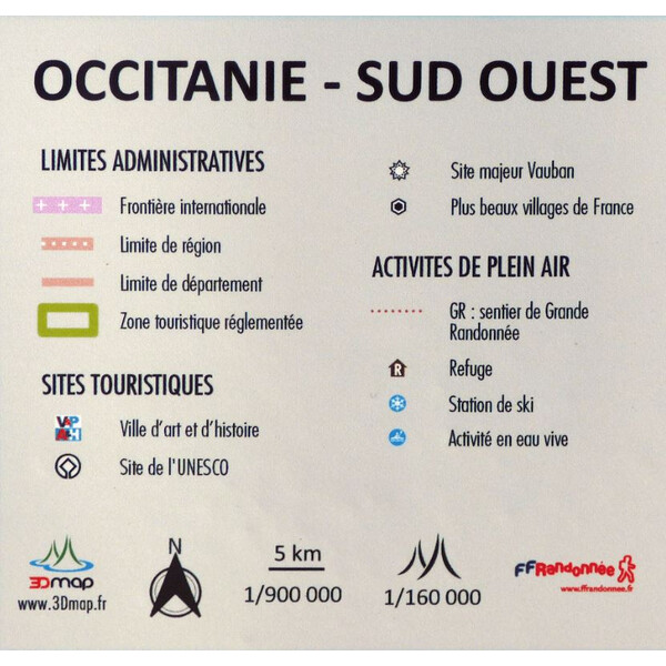 Carte régionale 3Dmap Occitanie - Sud Ouest