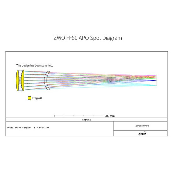 ZWO Apochromatischer Refraktor FF80 AP 80/600 Quadruplet OTA