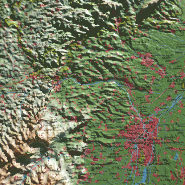 Carte régionale 3Dmap Le Massif des Vosges