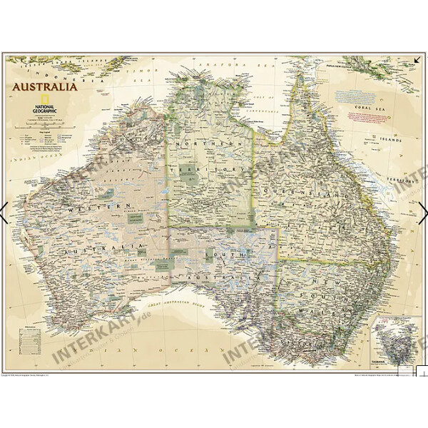 National Geographic Kontinentkarte Australien (77 x 69 cm)