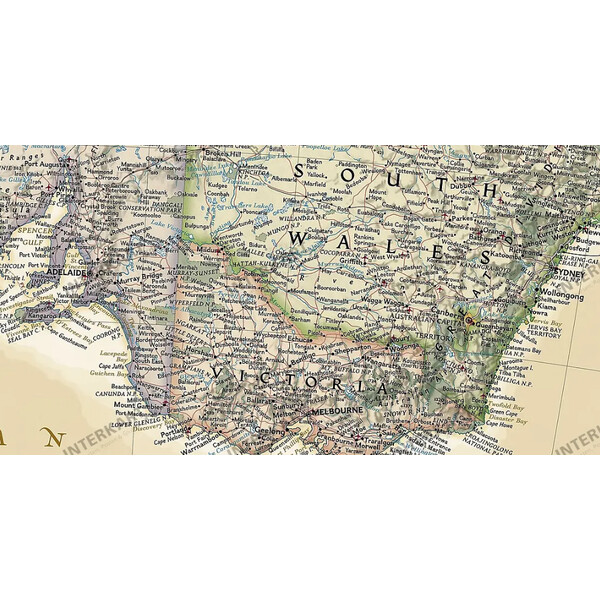 Carte des continents National Geographic Australie (77 x 69 cm)