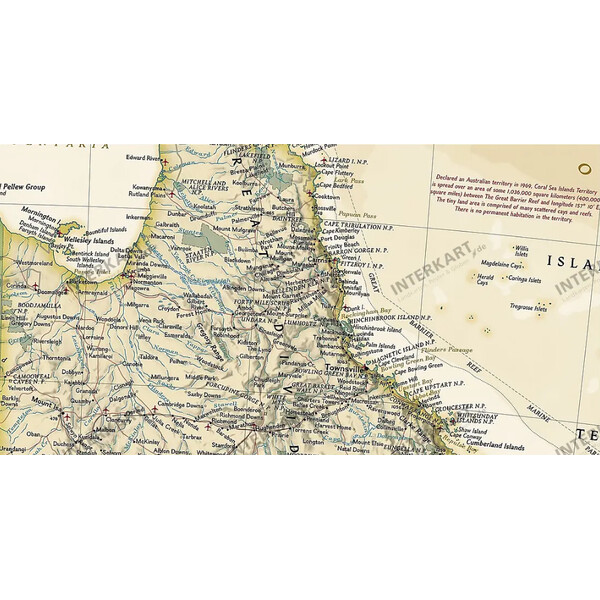 Carte des continents National Geographic Australien (77 x 69 cm)