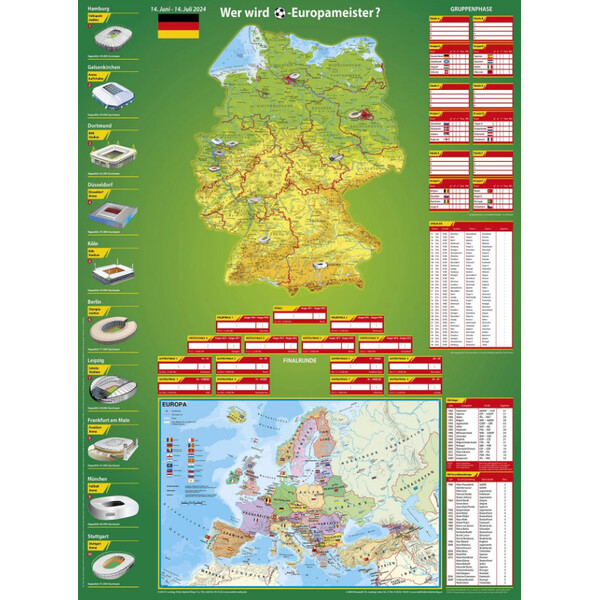 Carte géographique Stiefel Wer wird Europameister?