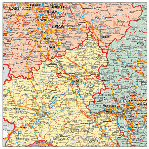 Stiefel Carte d'organisation politique de l'Allemagne (100 cm x 140 cm)