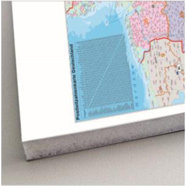 Stiefel Carte de l'Allemagne avec codes postaux, politique (100 cm x 140 cm)