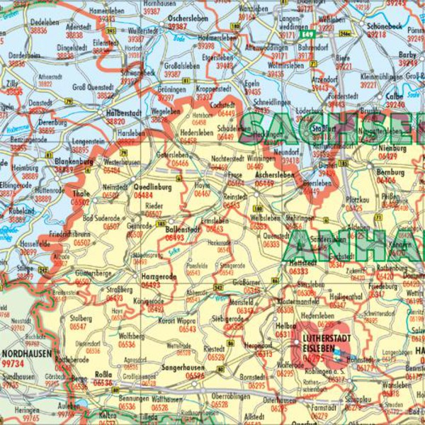 Carte géographique Bacher Verlag PLZ-Karte Allemagne de l'ouest