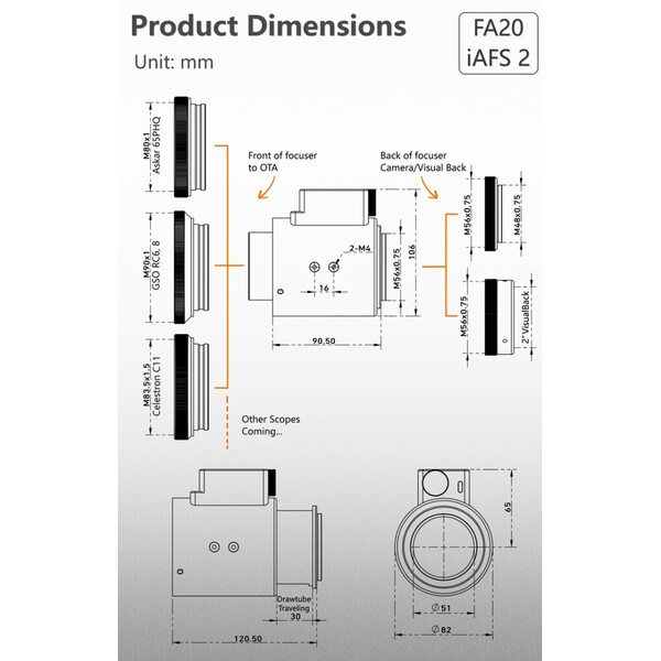 Porte-oculaire iOptron iAFS2 Automatic Focuser 2"