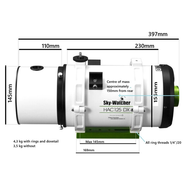 Télescope Skywatcher Astrograph HC 125/250 HAC125DX