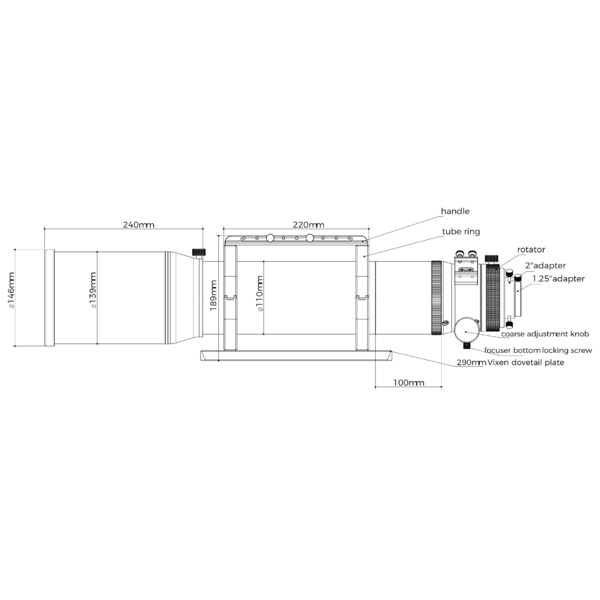 Lunette apochromatique Askar AP 120/840 Triplet OTA
