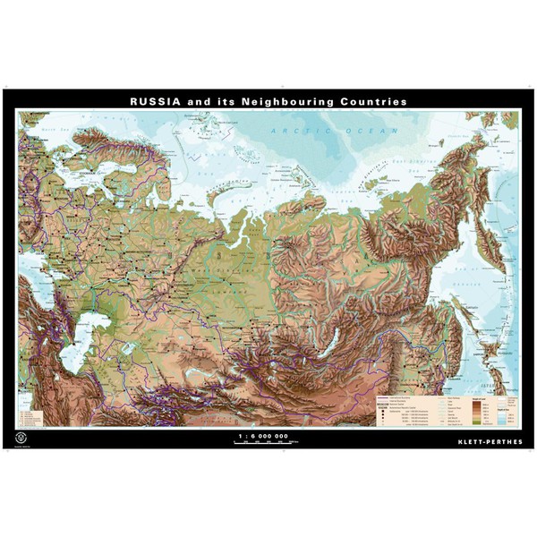 Carte géographique Klett-Perthes Verlag La Russie et les pays avoisinants, phys./pol.