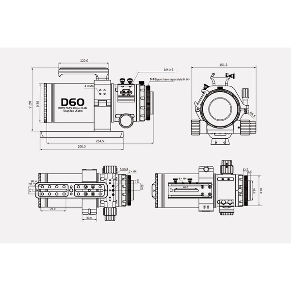 ToupTek Apochromatischer Refraktor HOPE D60 60/280 f/4.66