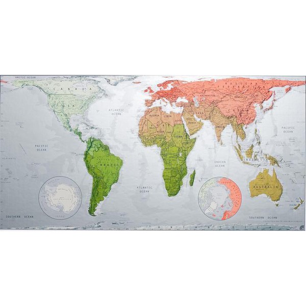 The Future Mapping Company Future Map Weltkarte pinie-koralle-gold