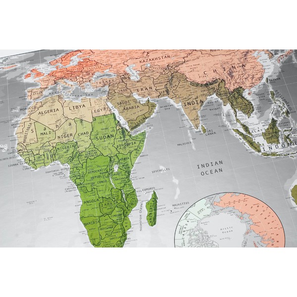 The Future Mapping Company Future Map Weltkarte pinie-koralle-gold