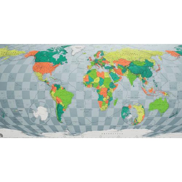 The Future Mapping Company Colour Map Weltkarte grün-rot-orange-blau, magnetisch