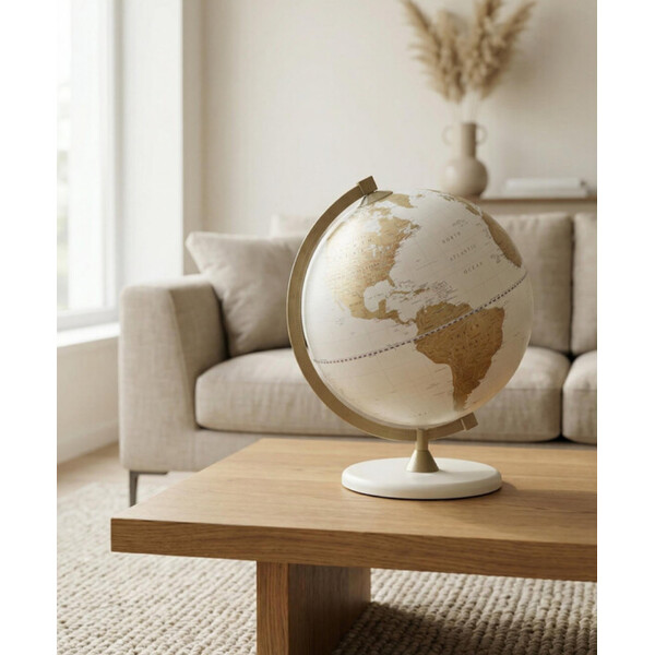Globe Zoffoli living James Cook Or/Blanc 33 cm