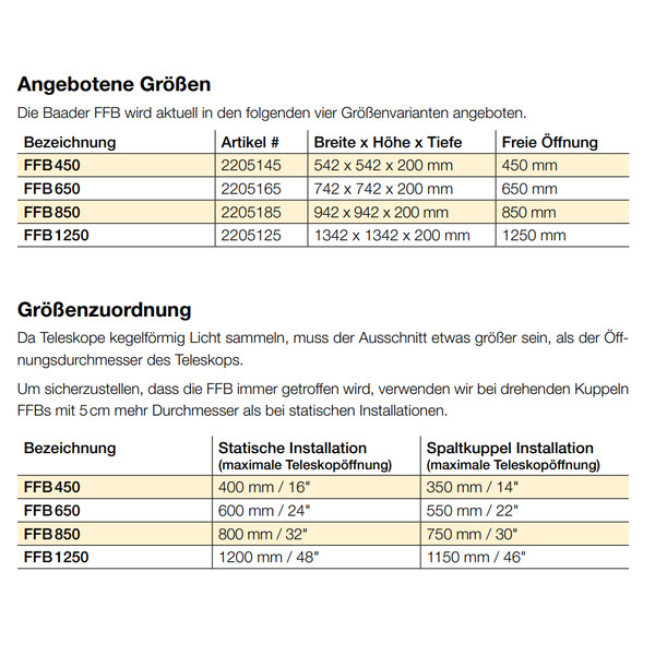 Masque Flatfield Baader FFB 850 mm