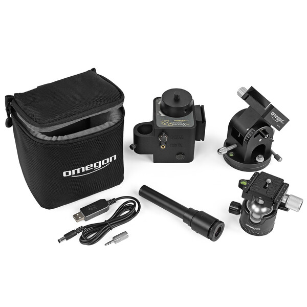 Omegon Montierung Segugio Tracker Set mit Kugelkopf, Deluxe Polhöhenwiege und Polsucher