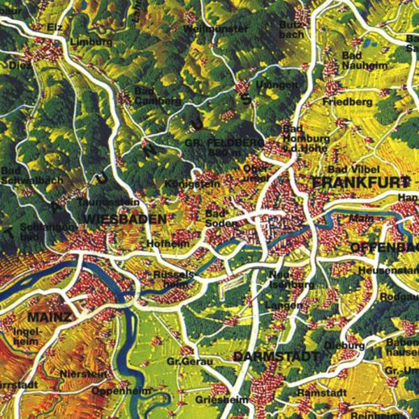 Carte géographique Bacher Verlag Grand panorama d'Allemagne, éditions MAYR