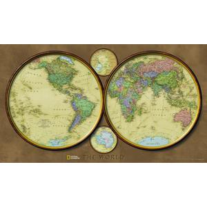 Mappemonde National Geographic Carte Explorateurs - Hémisphères terrestres