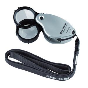 Schweizer Loupe de poche pliable Tech-Line MULTI Lanyard 3x+5x=8x