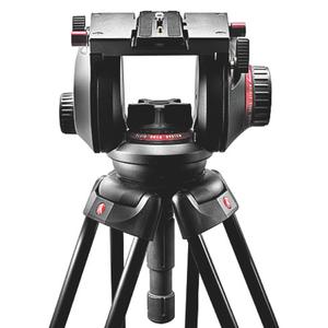 Manfrotto Tête panoramique Pro Fluid Video-Neiger 509HD avec demi-spère de 100 mm et 509PLONG