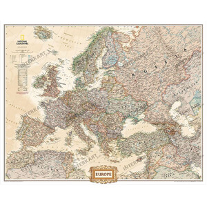 National Geographic Carte antique d'Europe en 3 parties