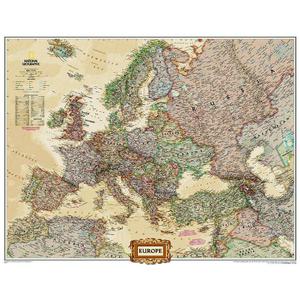 Carte des continents National Geographic L'Executive Europe politiquement, format grand stratifie