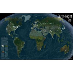 Mappemonde National Geographic L'Earth AT Night - carte de paroi stratifie