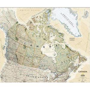 National Geographic - Carte antique du Canada, laminée