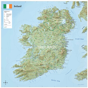 Carte géographique GeoMetro Irlande (90 x 90 cm)