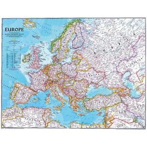 Carte des continents National Geographic L'Europe politiquement