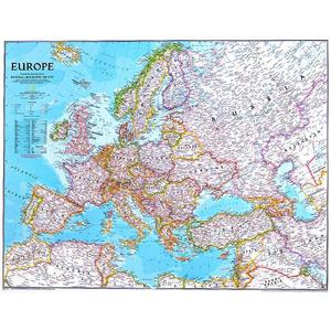 Carte des continents National Geographic L'Europe stratifie politiquement grandement