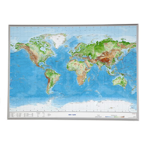 Georelief Weltkarte 3D Reliefkarte (77 x 57 cm)