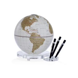 Zoffoli living Zoffoli globe de table Balance blanc/ or avec porte-plume