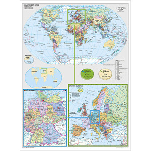 Stiefel Landkarte Deutschland und Europa in der Welt