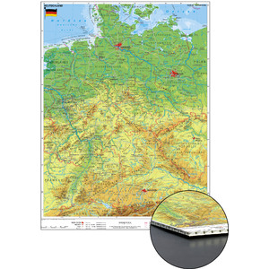 Stiefel Landkarte Deutschland physisch zum Pinnen auf Wabenplatte