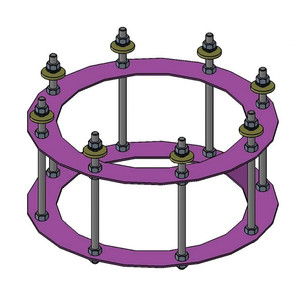 euro EMC Ensemble d'ancrage 2 pour pied colonne d'observatoire P200 avec 120 cm de hauteur totale