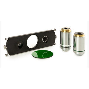 Euromex Ensemble contraste de phase IS.9163, avec objectifs PLPH 20x et S100x et coulisse