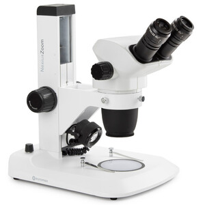 Euromex Zoom-Stereomikroskop NZ.1702-S, NexiusZoom Evo, 6,5x to 55x, Zahnstangenstativ, 3 W LED, Auf-u. Durchlicht, bino