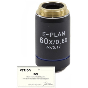 Objectif Optika 60x/0.80, infinity, plan, POL, (B-383POL), M-149P