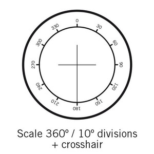 Motic Réticule rapporteur de 360°, gradation 30° et avec croix, (Ø25 mm)