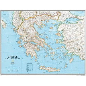 Carte géographique National Geographic Grèce plastifiée