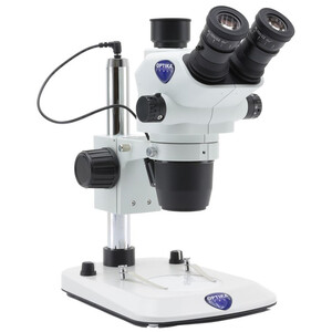 Microscope stéréo zoom Optika SZO-4, trino, 6.7-45x, Säulenstativ, Auf-, Durchlicht