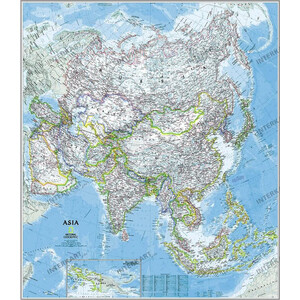 National Geographic Carte de continent Asie politiquement